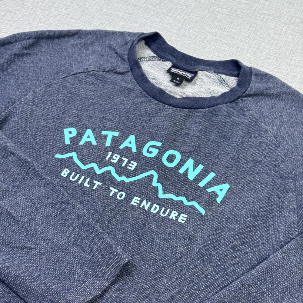 Patagonia Arched Type '73 Lightweight Crew Sweatshirt Mens Medium Blue Pullover